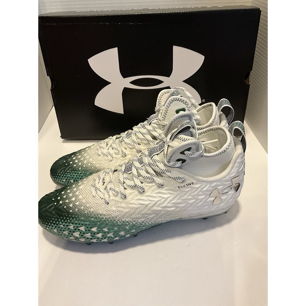 Under Armour Spotlight Clone 3.0 MC Football Cleats Size 11.5 White Green